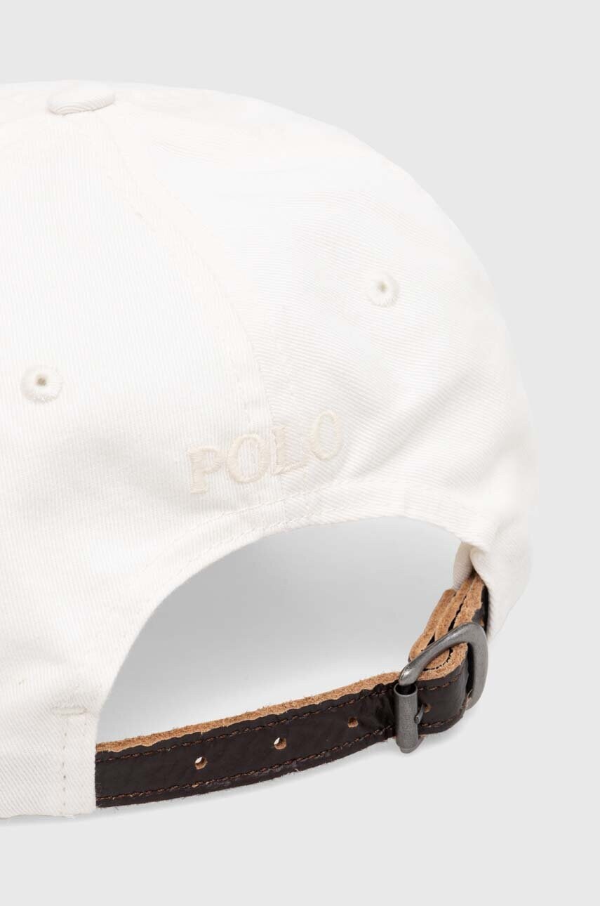Бавовняна бейсболка Polo Ralph Lauren колір білий з аплікацією