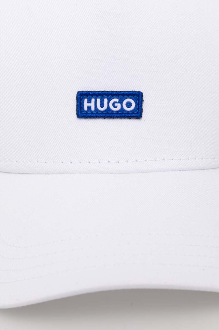Бавовняна бейсболка Hugo Blue колір білий з аплікацією