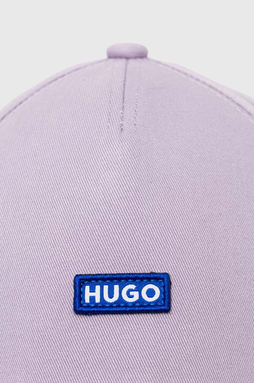 Бавовняна бейсболка Hugo Blue колір фіолетовий з аплікацією