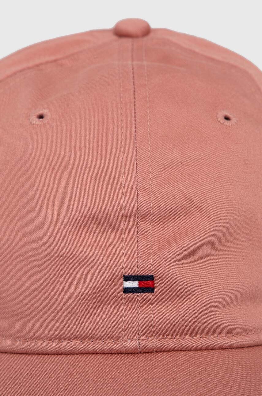 Бавовняна бейсболка Tommy Hilfiger колір рожевий однотонна