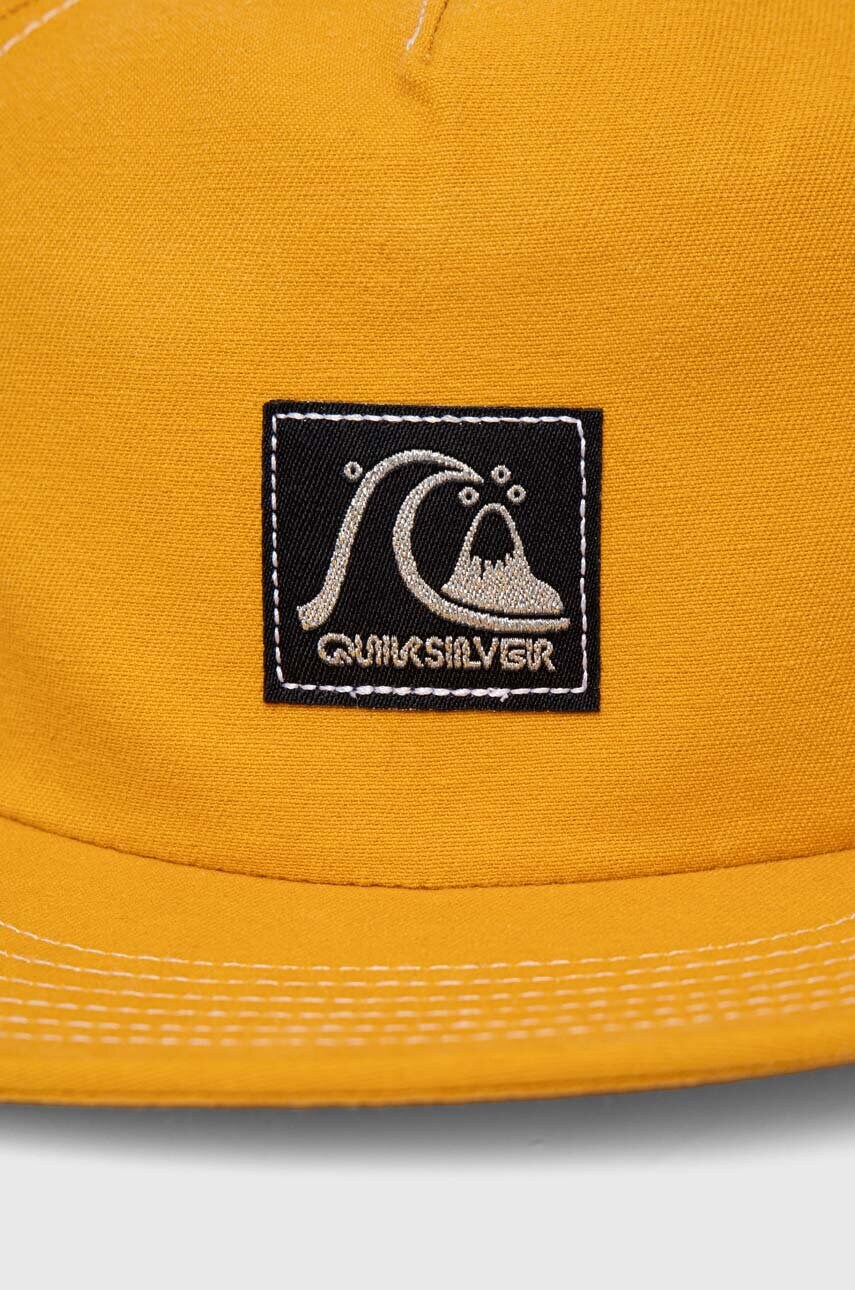 Бавовняна бейсболка Quiksilver колір жовтий з аплікацією