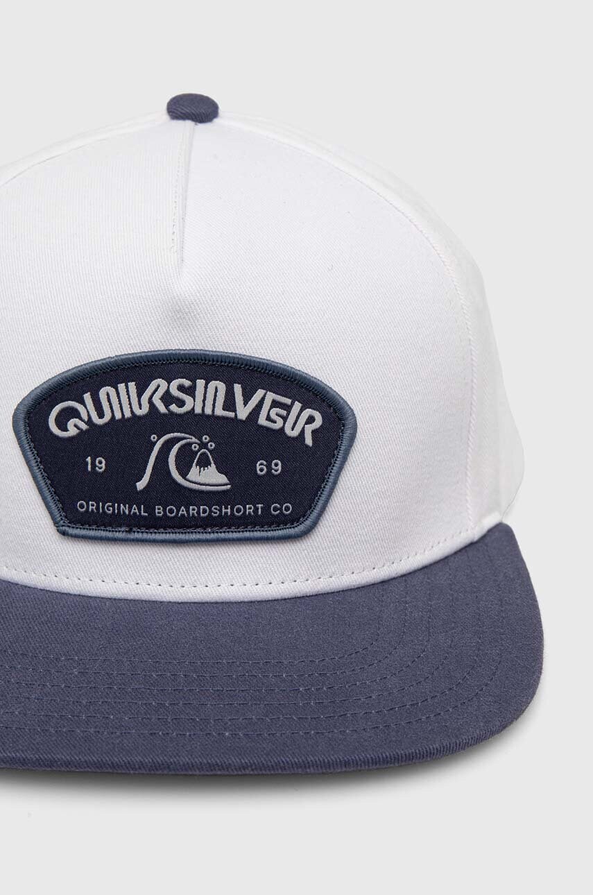 Бавовняна бейсболка Quiksilver колір білий з аплікацією