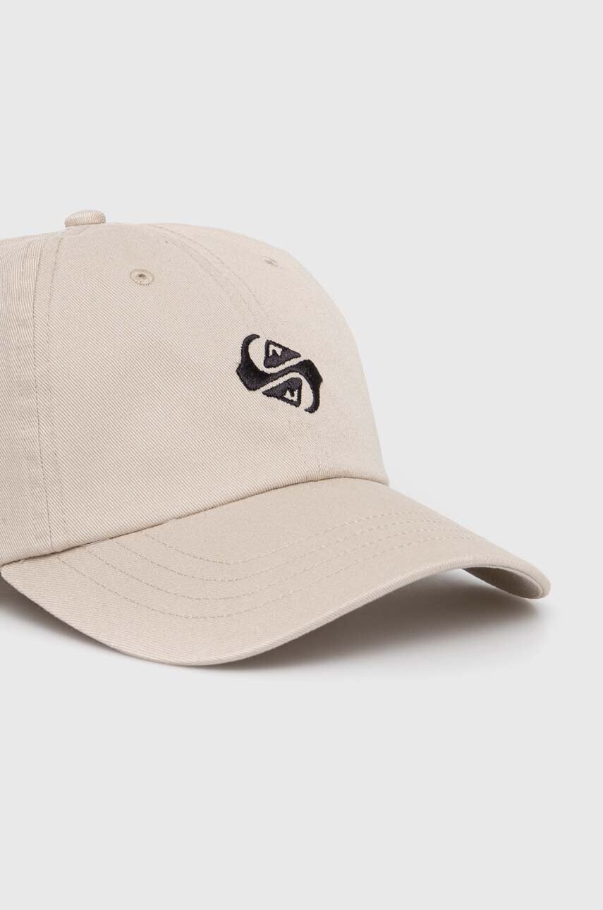 Бавовняна бейсболка Quiksilver колір бежевий з аплікацією