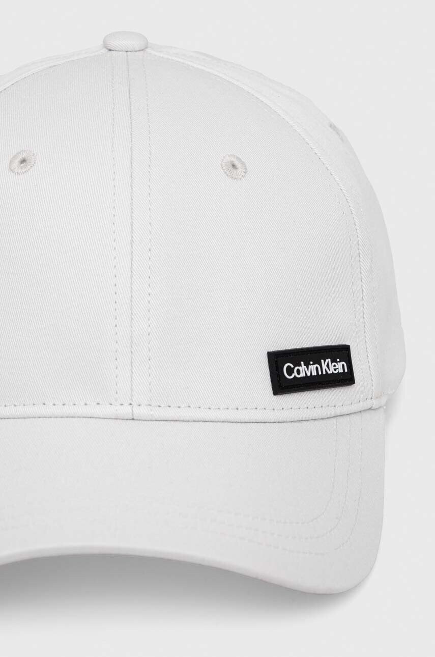 Бавовняна бейсболка Calvin Klein колір білий з аплікацією