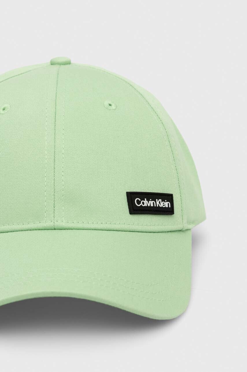 Бавовняна бейсболка Calvin Klein колір зелений з аплікацією