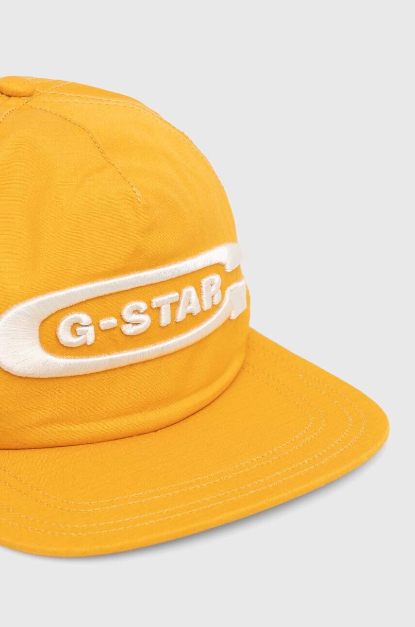Бавовняна бейсболка G-Star Raw колір жовтий з аплікацією