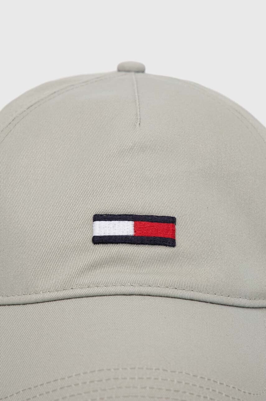 Бавовняна бейсболка Tommy Jeans колір сірий з аплікацією