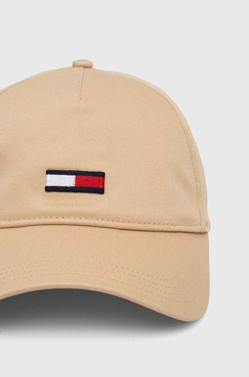 Бавовняна бейсболка Tommy Jeans колір бежевий з аплікацією