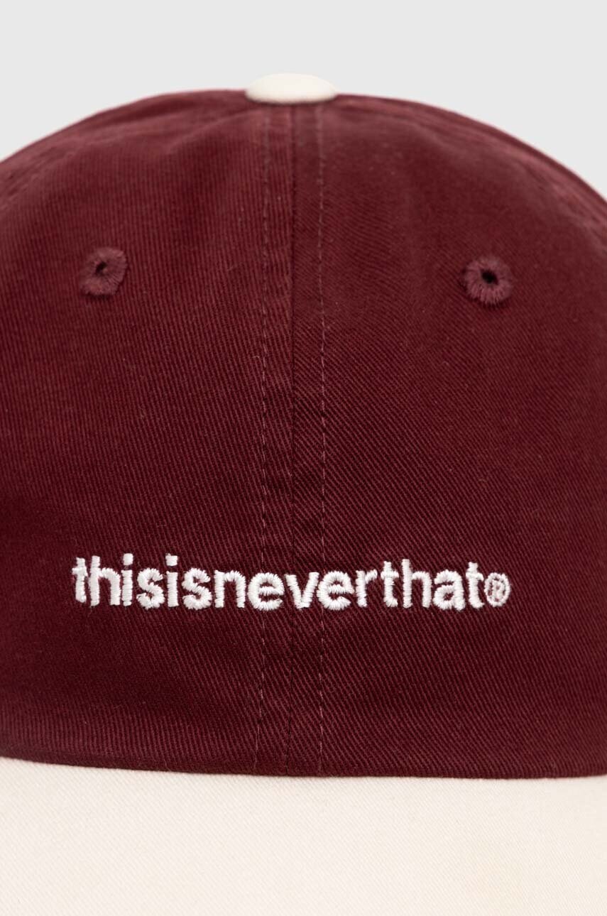 Бавовняна бейсболка thisisneverthat T-Logo Cap колір бордовий з аплікацією TN240WHWBC01