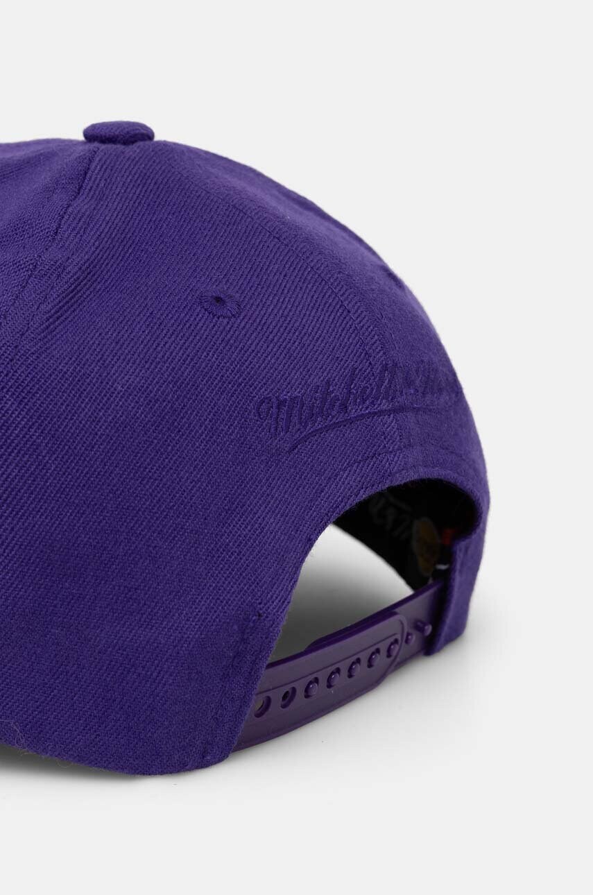 Кепка з домішкою вовни Mitchell&Ness Los Angeles Lakers колір фіолетовий з аплікацією HHSSINTL1435-LALPURP