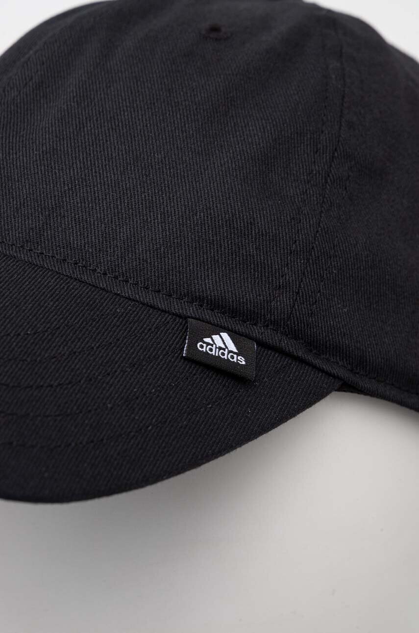 Бавовняна бейсболка adidas колір чорний однотонна