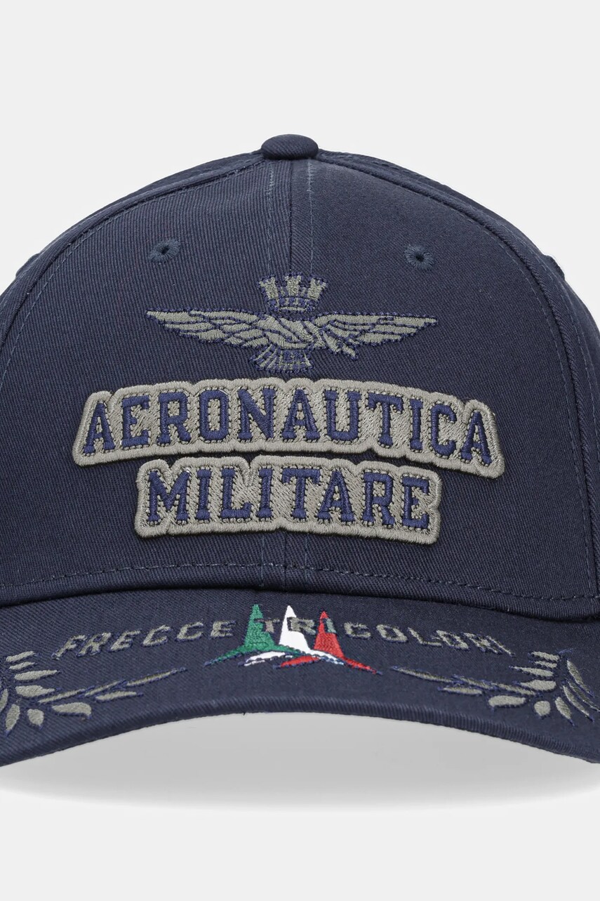 Бавовняна бейсболка Aeronautica Militare колір синій з аплікацією HA1104CT2261
