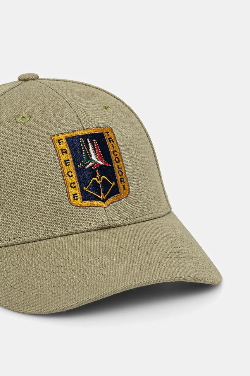 Бавовняна бейсболка Aeronautica Militare колір зелений з аплікацією