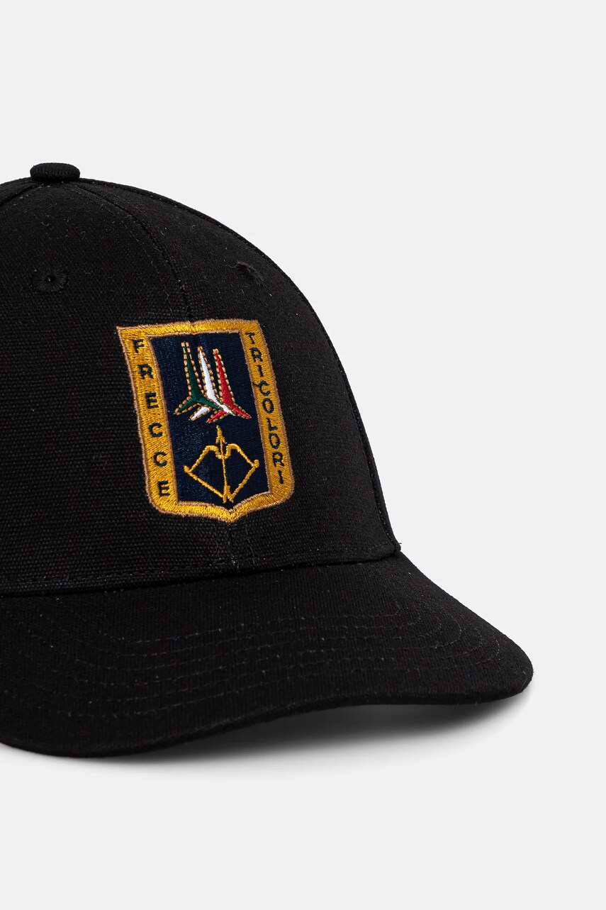 Бавовняна бейсболка Aeronautica Militare колір чорний з аплікацією