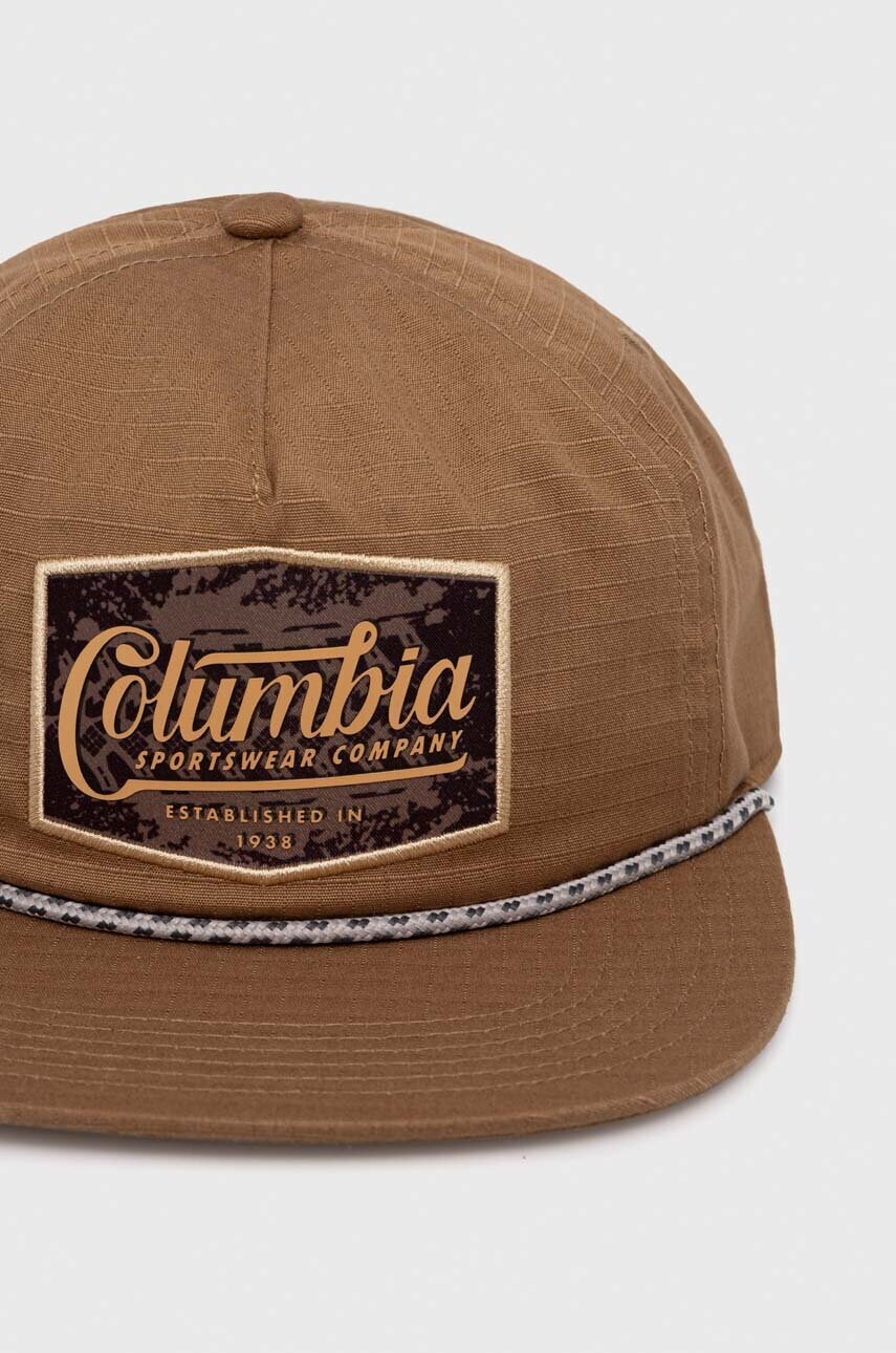 Кепка Columbia колір коричневий з аплікацією