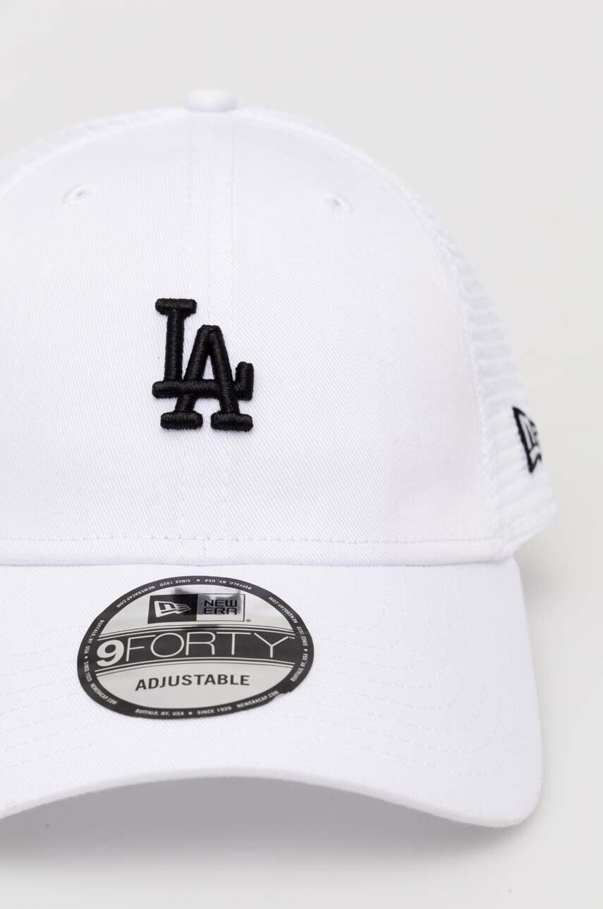 Кепка New Era колір білий з аплікацією LOS ANGELES DODGERS
