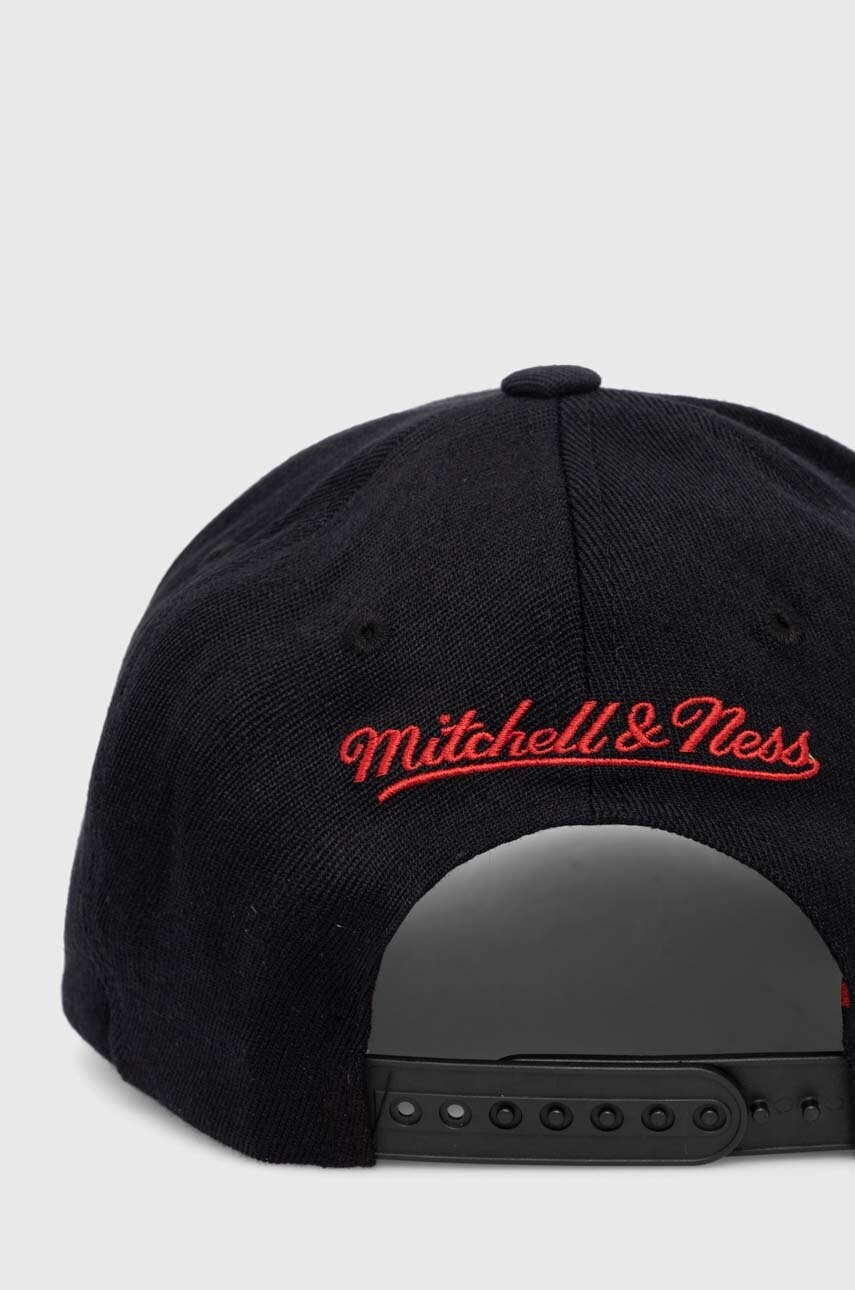 Кепка з домішкою вовни Mitchell&Ness NBA CHICAGO BULLS колір чорний з аплікацією