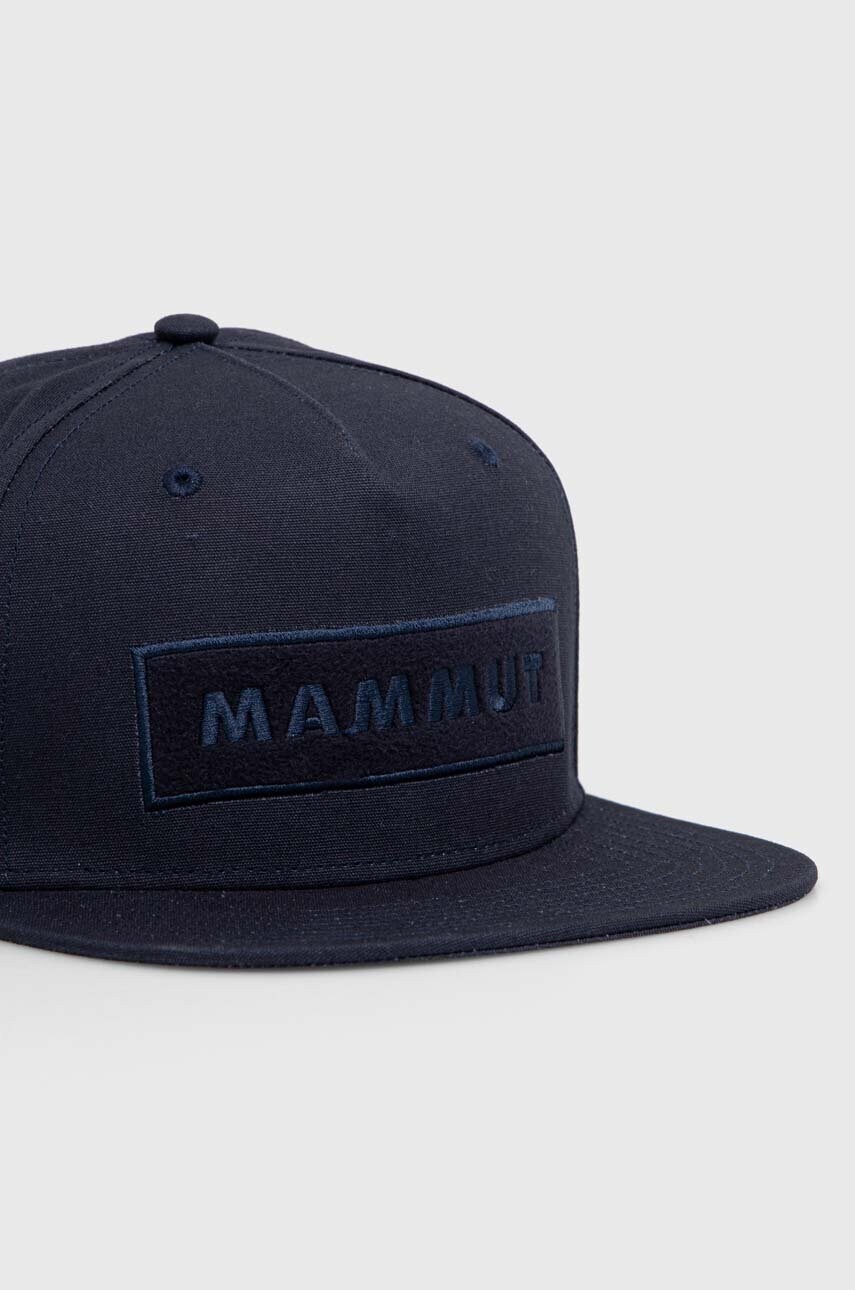 Бавовняна бейсболка Mammut колір синій з аплікацією