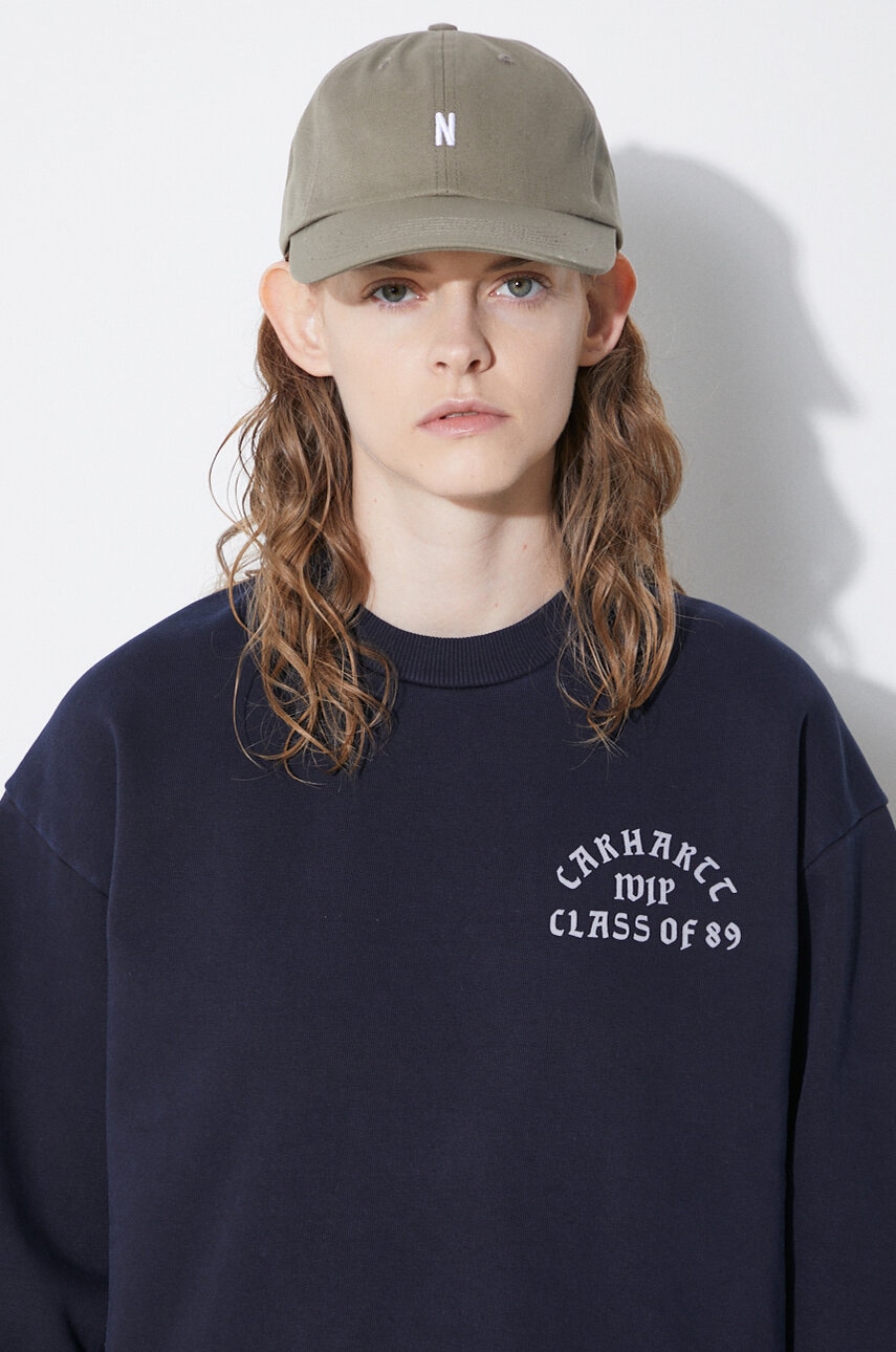 Бавовняна бейсболка Norse Projects Twill Sports Cap колір зелений з принтом N80.0001.8076