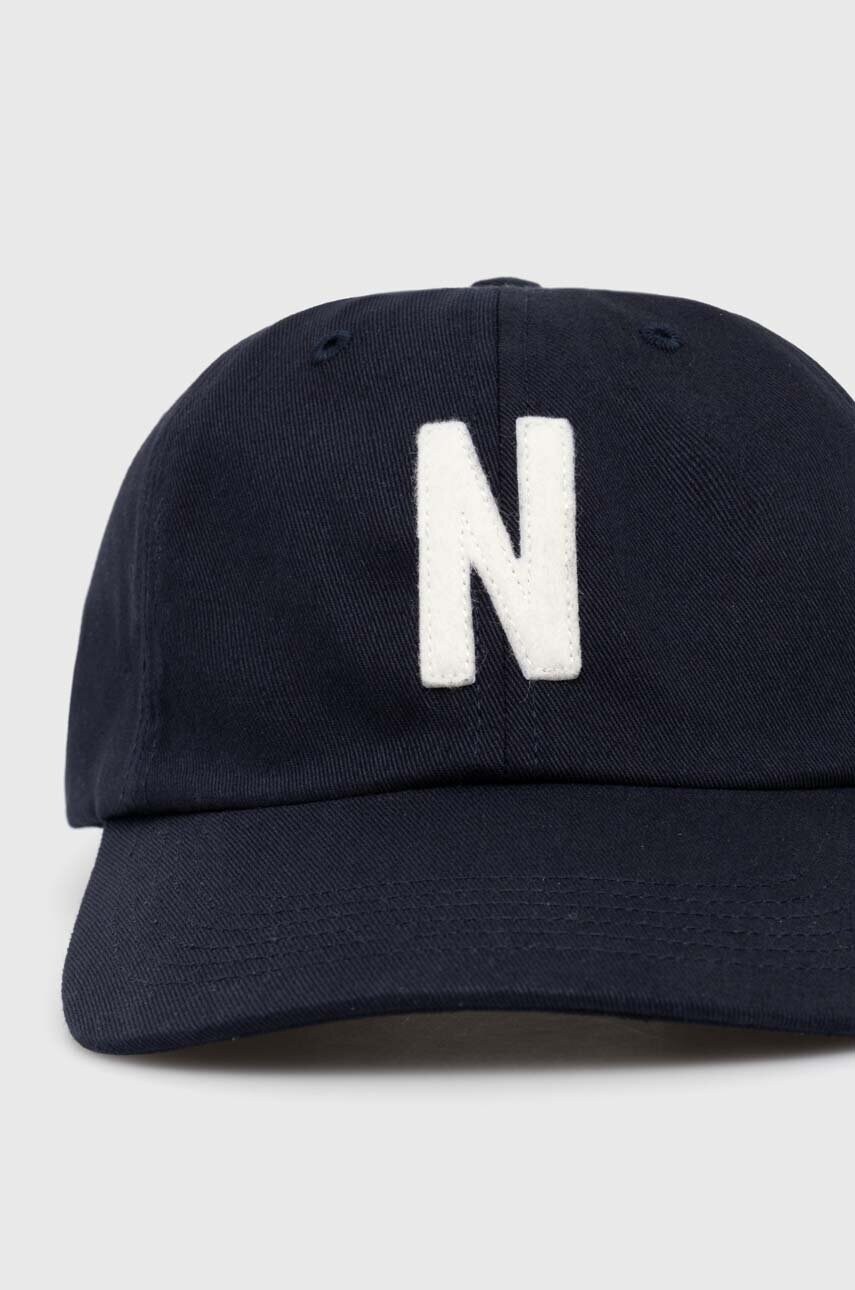 Бавовняна бейсболка Norse Projects Felt N Twill Sports Cap колір синій з аплікацією N80.0128.7004
