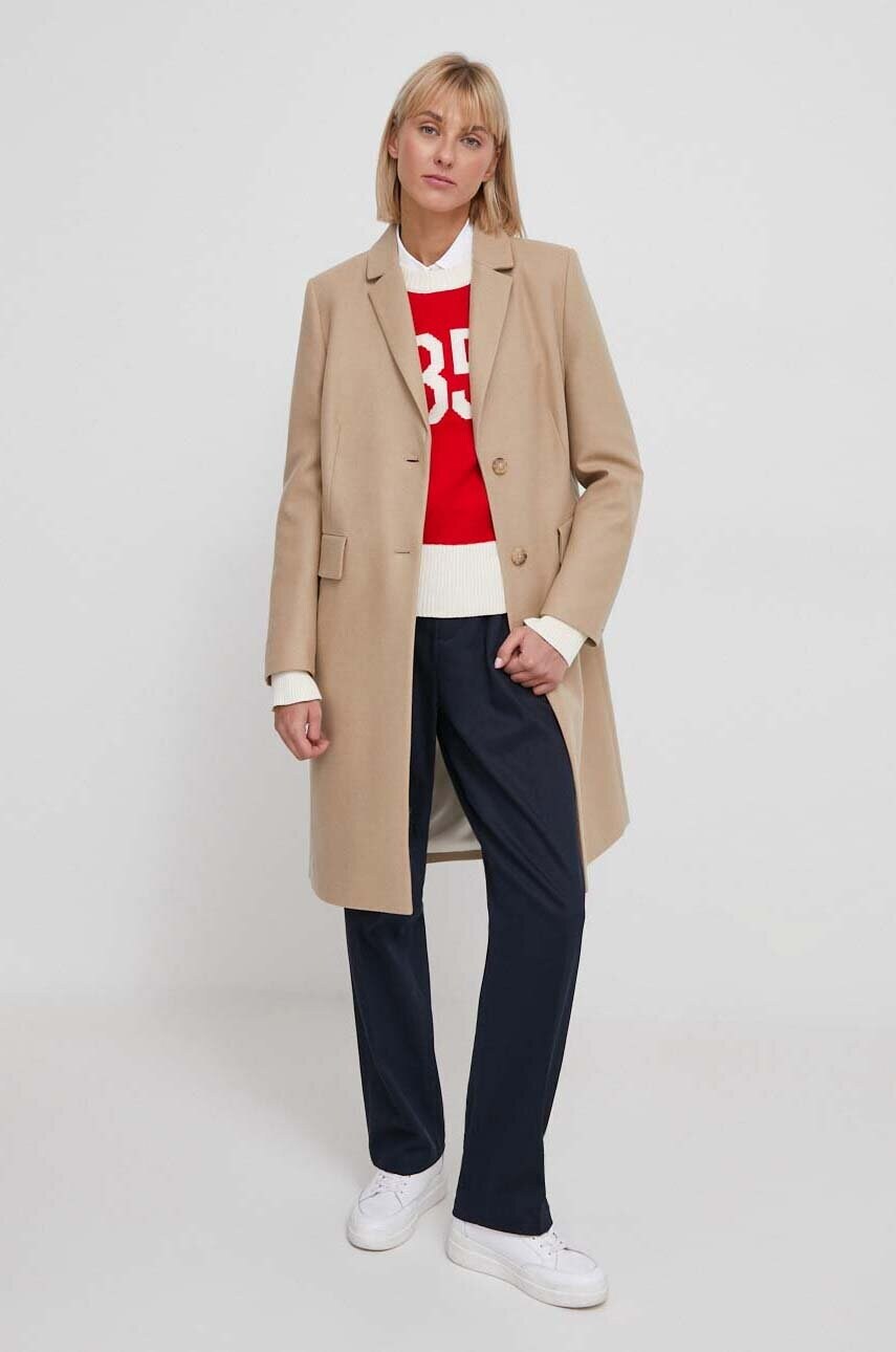 Бавовняна сорочка Tommy Hilfiger жіноча колір білий regular класичний комір