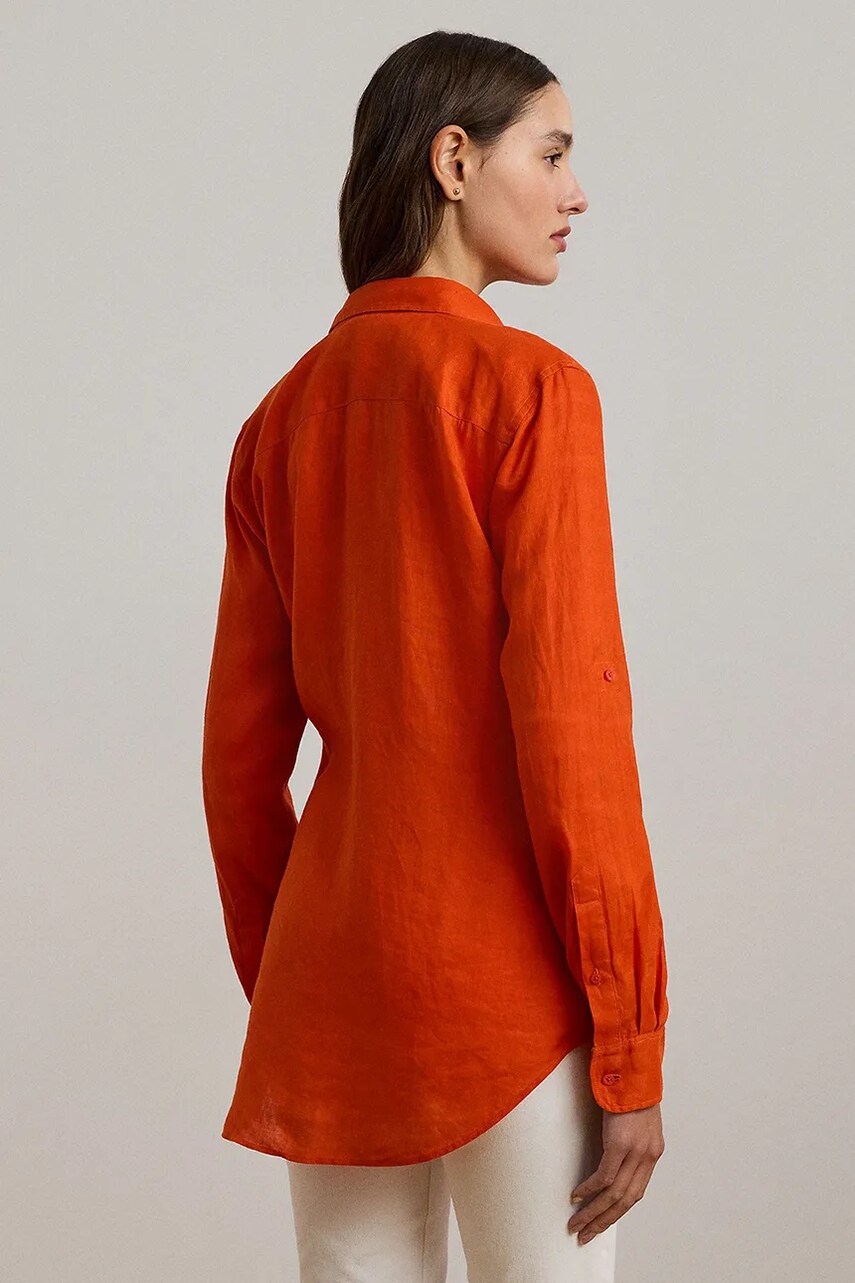 Сорочка з льону Lauren Ralph Lauren regular класичний комір 200782777
