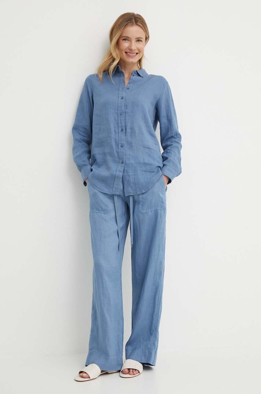 Сорочка з льону Lauren Ralph Lauren regular класичний комір