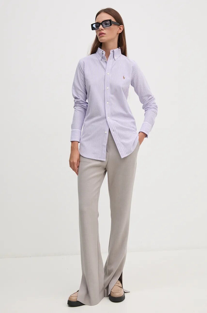 Бавовняна сорочка Polo Ralph Lauren жіноча slim класичний комір 211910131