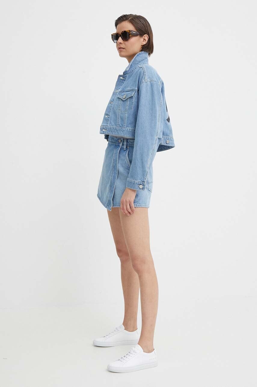 Джинсова куртка Dkny жіноча перехідна oversize D2A4CX20