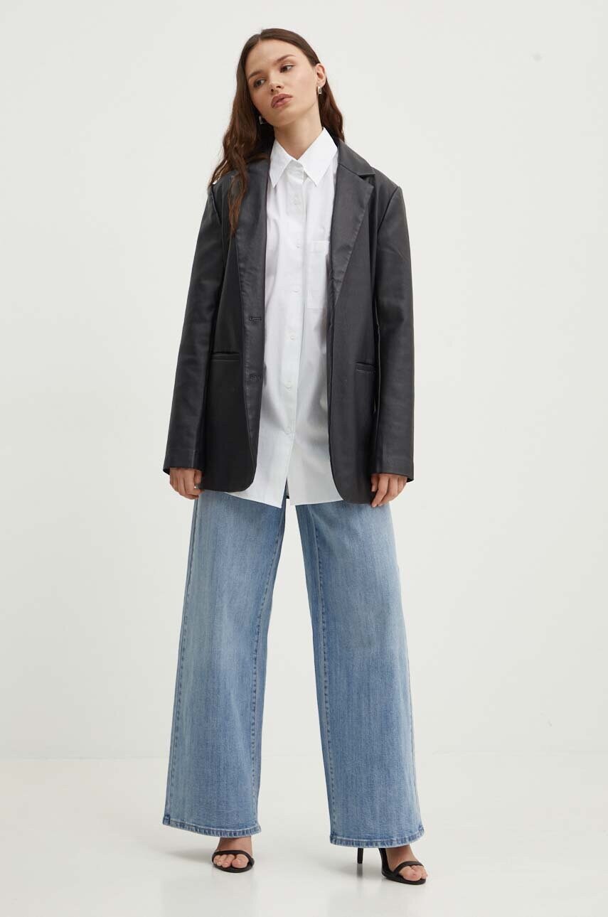 Бавовняна сорочка Dkny HEART OF NY жіноча колір білий relaxed класичний комір D2B4A103