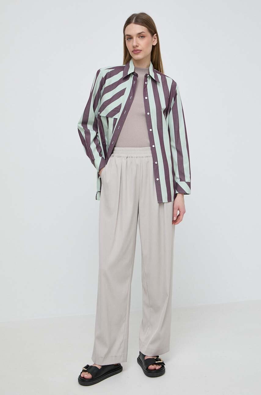 Бавовняна сорочка Weekend Max Mara x Arthur Arbesser жіноча колір зелений regular класичний комір