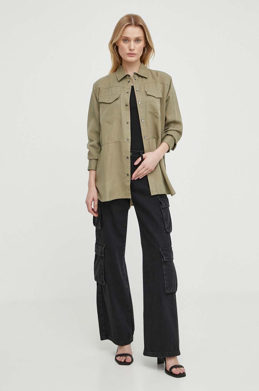 Сорочка G-Star Raw жіноча колір зелений regular класичний комір