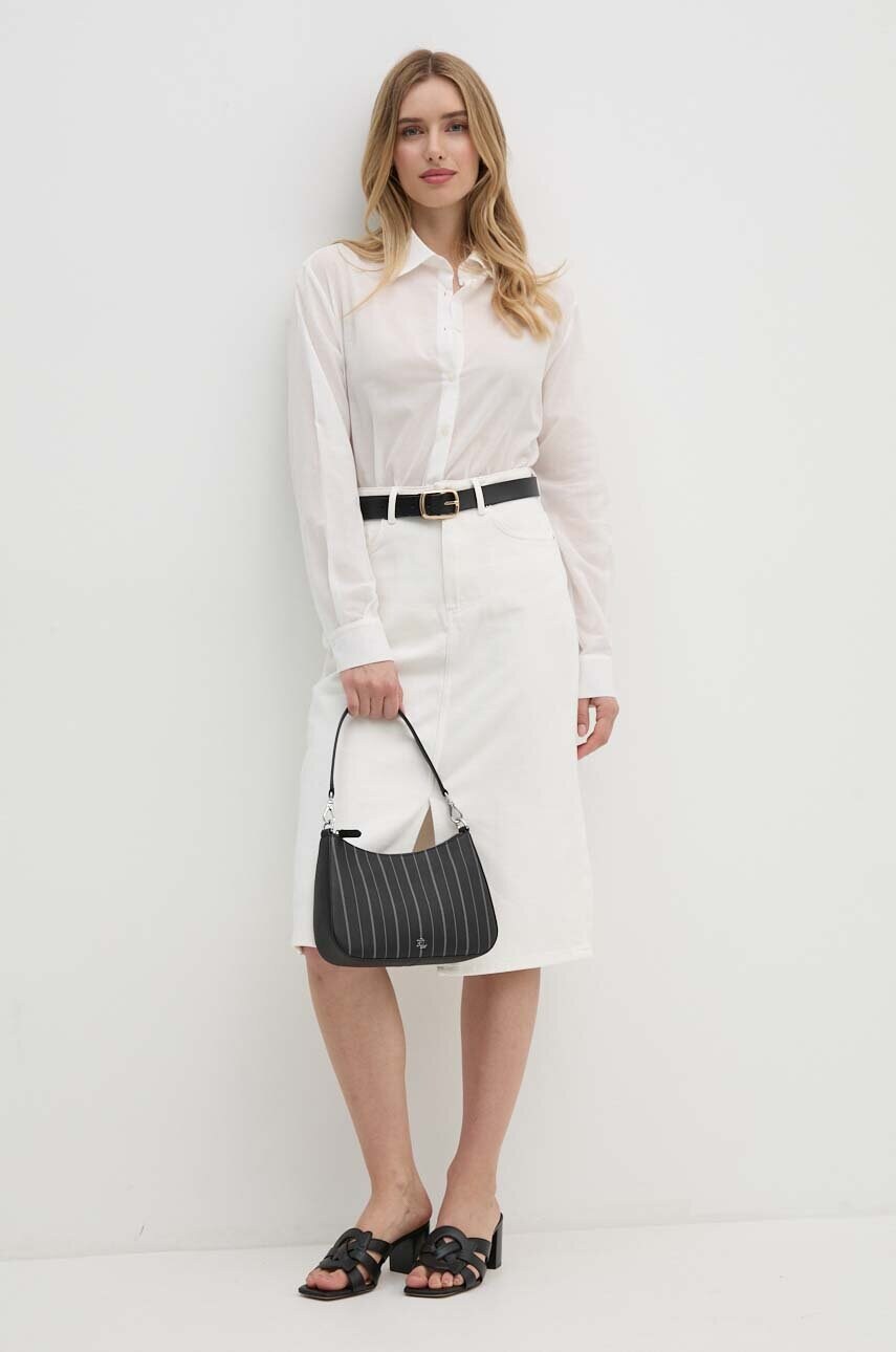 Бавовняна сорочка Sisley жіноча колір білий relaxed класичний комір 58N2LQ06V