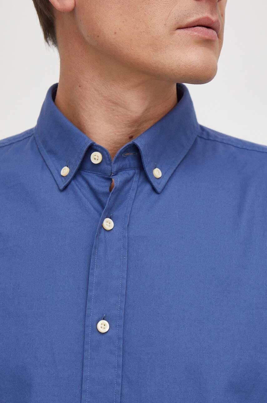 Бавовняна сорочка BOSS чоловіча regular комір button-down
