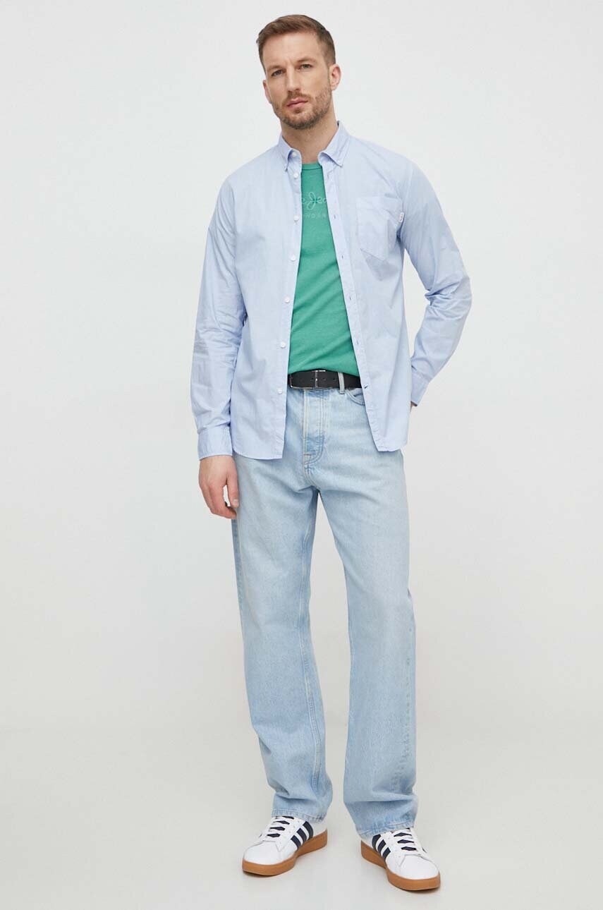 Бавовняна сорочка Pepe Jeans Prince чоловіча regular комір button-down PM308270