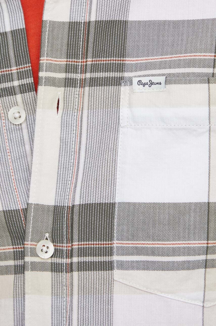 Бавовняна сорочка Pepe Jeans PERRY чоловіча колір білий regular комір button-down PM308281