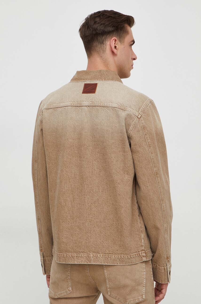 Джинсова сорочка Pepe Jeans Enzo COLOUR чоловіча колір бежевий regular класичний комір PM308285