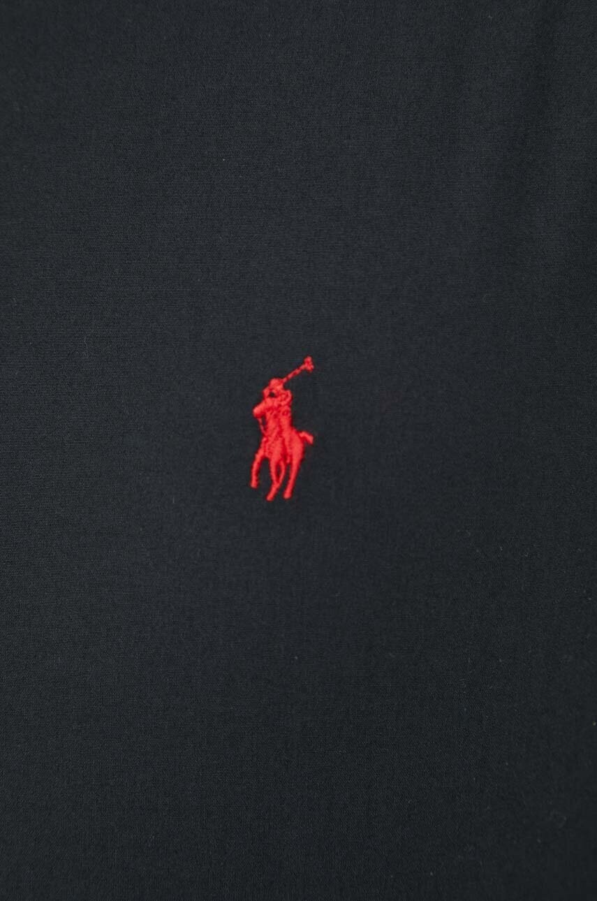 Сорочка Polo Ralph Lauren чоловіча колір чорний slim комір button-down