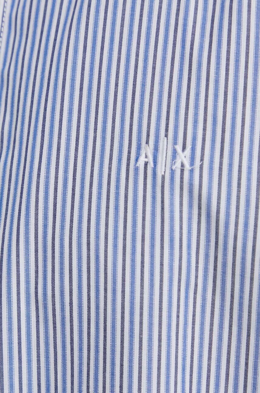 Бавовняна сорочка Armani Exchange чоловіча колір синій regular класичний комір
