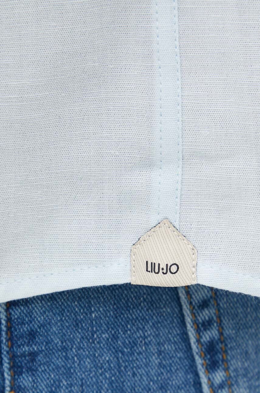 Сорочка з домішкою льону Liu Jo regular класичний комір