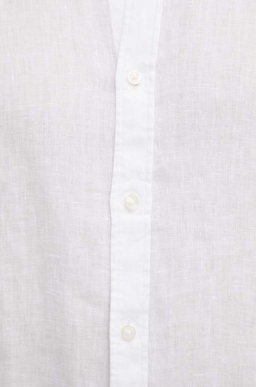 Сорочка з льону Michael Kors колір білий slim комір button-down
