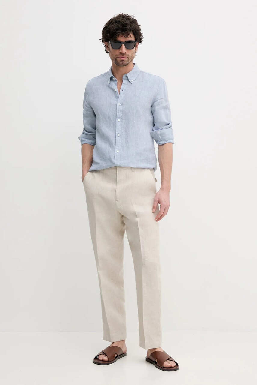 Сорочка з льону Michael Kors slim комір button-down