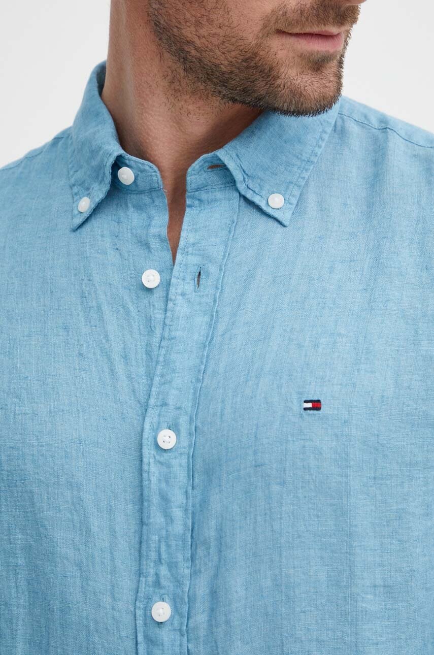 Сорочка з льону Tommy Hilfiger regular комір button-down MW0MW34602