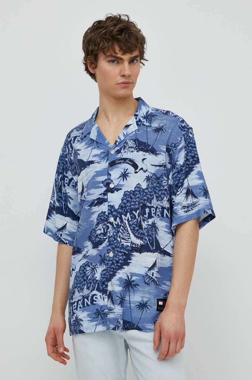 Сорочка з домішкою льону Tommy Jeans relaxed DM0DM18950