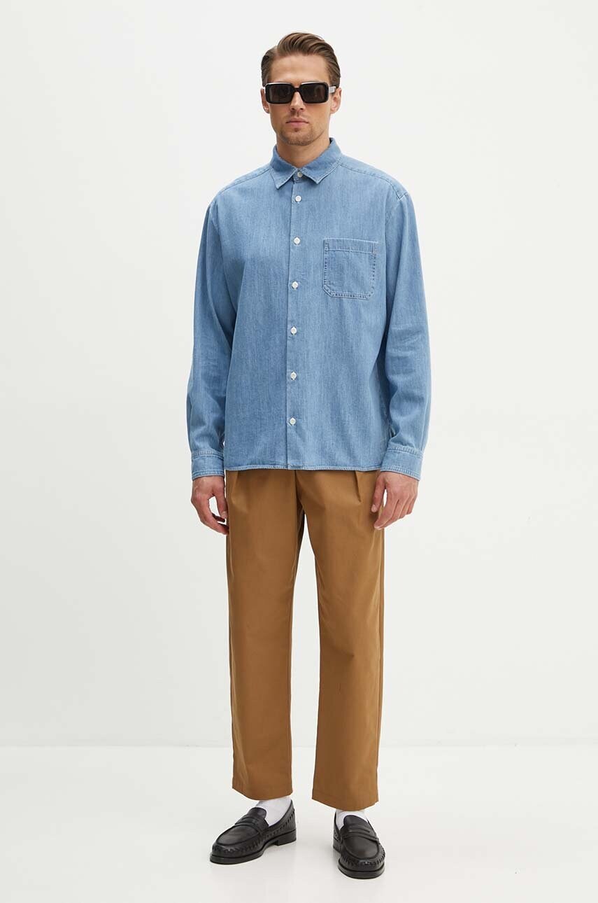 Джинсова сорочка A.P.C. chemise math чоловіча relaxed класичний комір COGXX-H12584