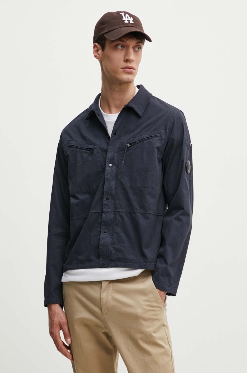 Бавовняна куртка C.P. Company Gabardine Buttoned колір синій перехідна 16CMSH120A002824G