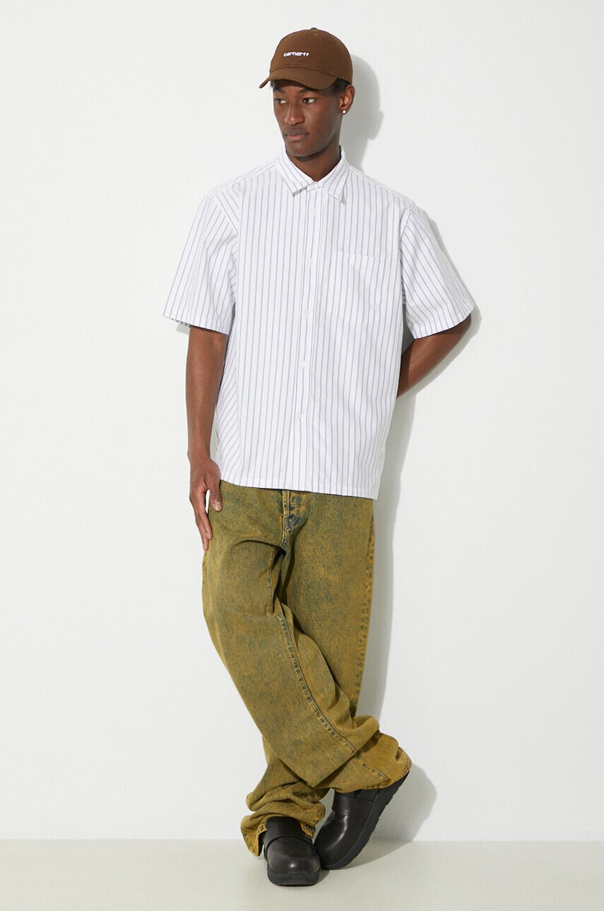 Бавовняна сорочка Norse Projects Ivan Relaxed Organic чоловіча колір зелений relaxed класичний комір N40.0623.8022