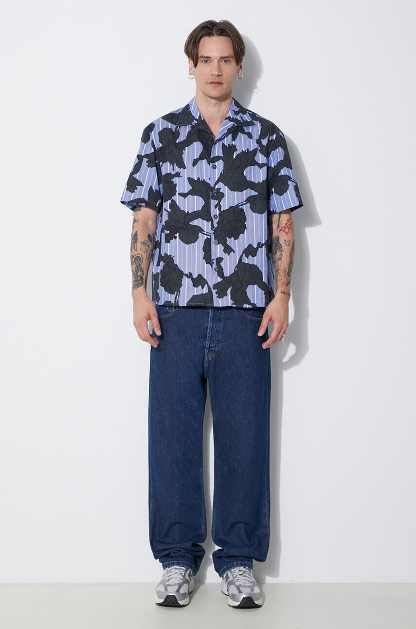 Бавовняна сорочка Neil Barrett Boxy Bold Flowers Print Short Sleeve Shirt чоловіча regular MY60214A-Y059-765N