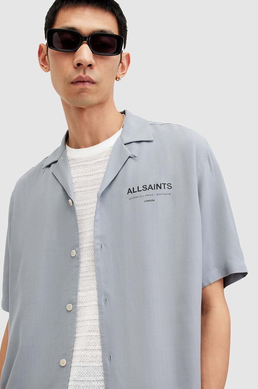 Сорочка AllSaints ACCESS SS SHIRT чоловіча колір сірий relaxed M064SA