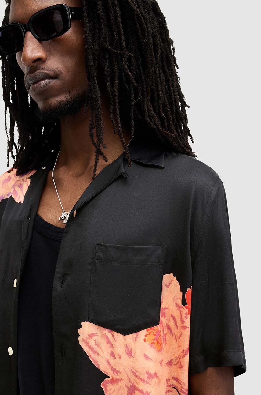 Сорочка AllSaints ROZE SS SHIRT чоловіча колір чорний relaxed M033SA